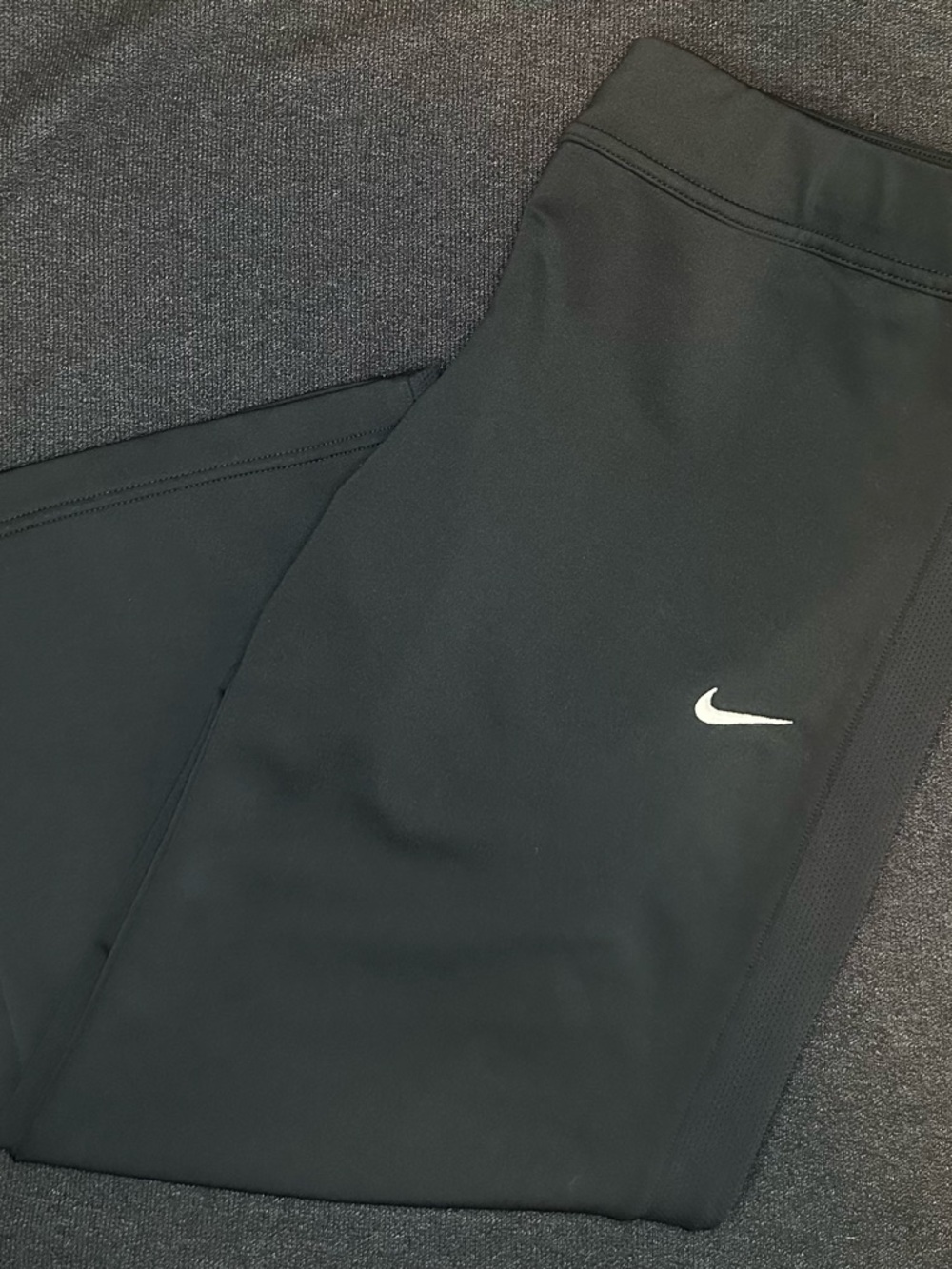 Nike Dri Fit Soccer Training Leggings XL Black Mesh Stripe Capris 21” Inseam